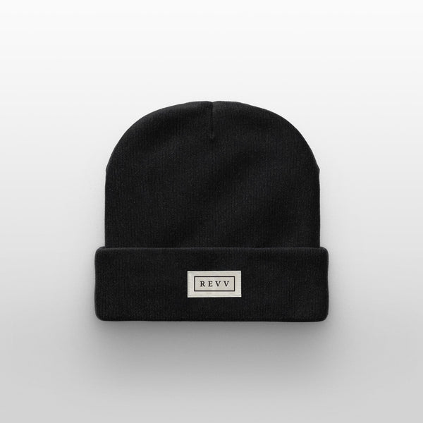 Revv Amps black Beanie with white Tag